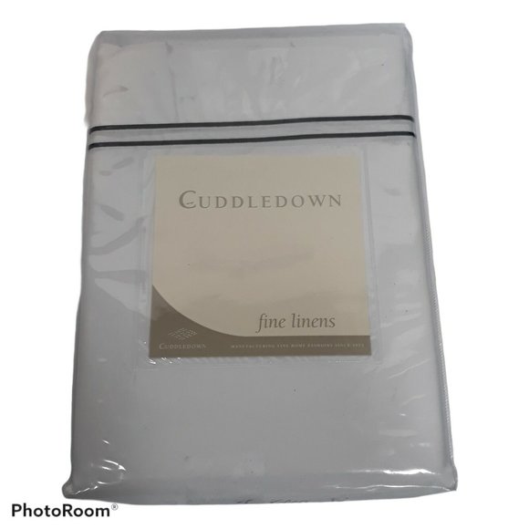 NEW Cuddledown TWIN Flat Sheet White 100% Combed Sateen Cotton 400 TC Farmhouse - Picture 1 of 3